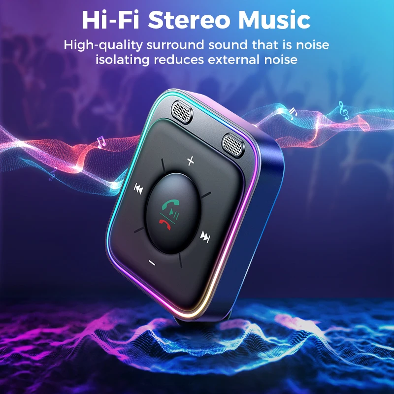 Joyroom Bluetooth 5.4 AUX Car Adapter Stronger Dual Mics & Noise Cancellation Bluetooth Receiver For Car Music/Hands-Free Calls