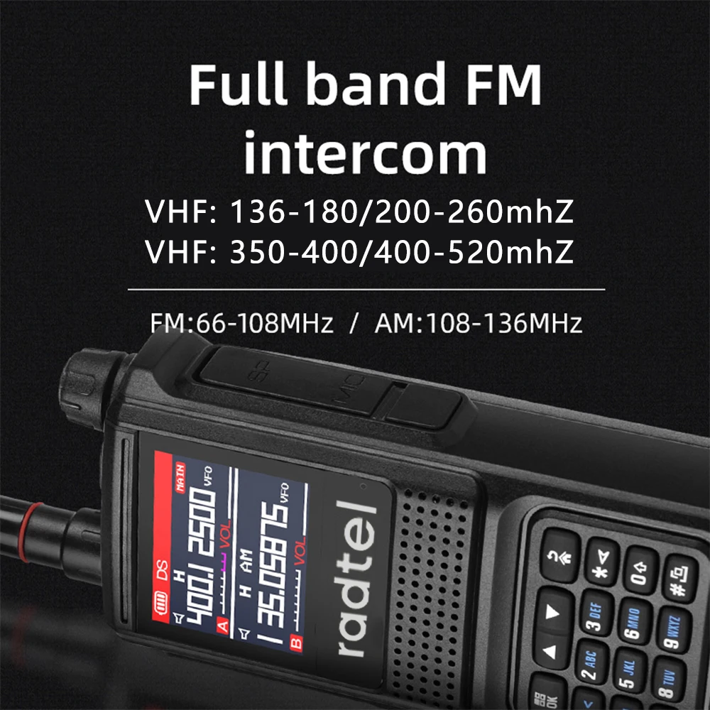 Radtel RT-470L 5W 6 Bands Amateur Ham Two Way Radio Station 256CH Air Band Walkie Talkie NOAA LCD Farbe polizei Scanner Luftfahrt
