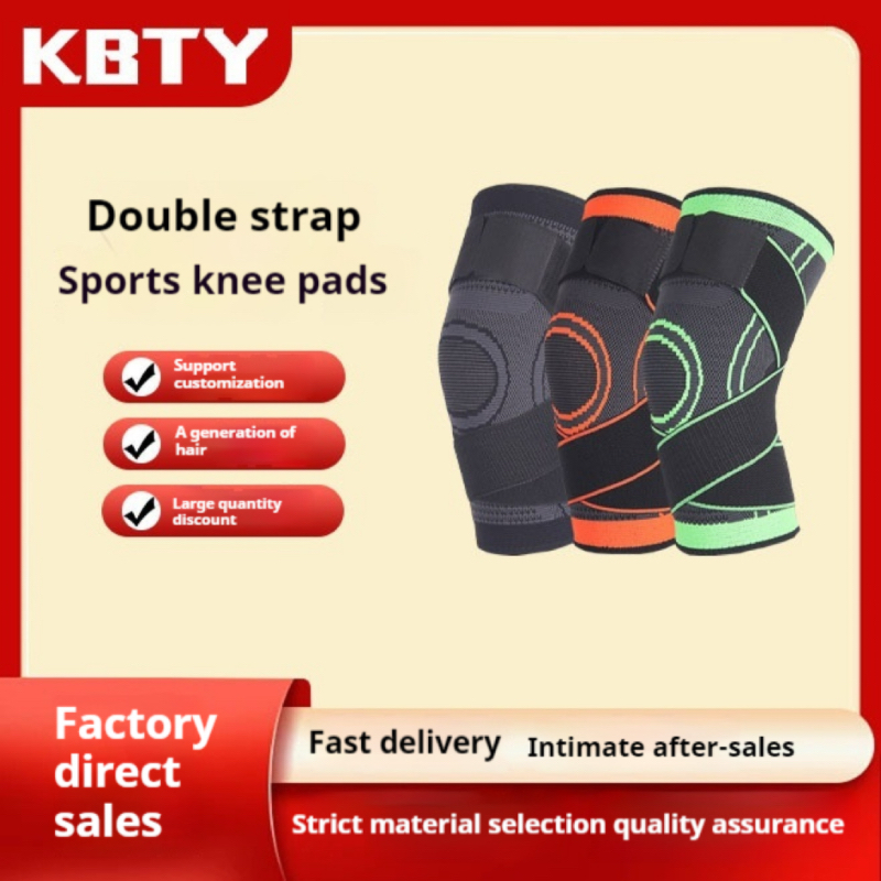 Cross-border Sports Compression Knitted Strap Nylon Knee Guard Men's and Women's Running Mountaineering Knee Guard