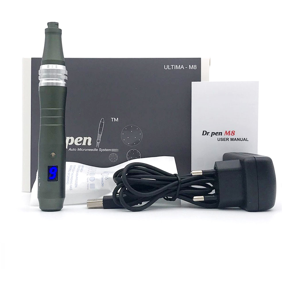 Dr. pen-Ultima M8 Elétrica Sem Fio Microneedle Needling Pen, Máquina de Cuidados com a Pele, 22Pcs Cartuchos