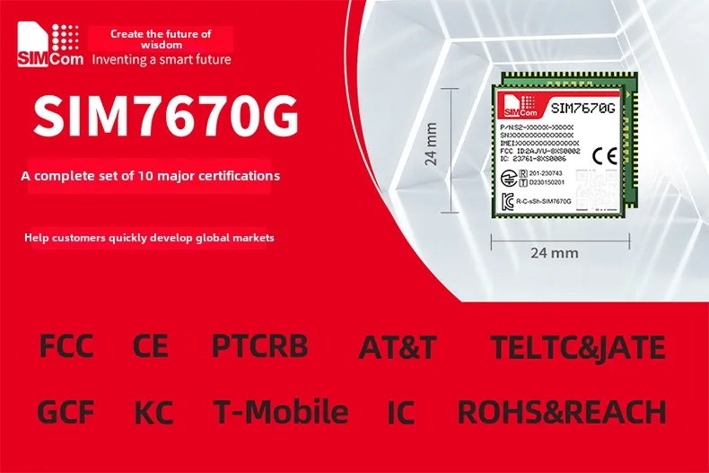 Módulo de comunicação SIMCOM 4G IoT SIM7670G GPS global que posiciona CAT1 baixo consumo de energia