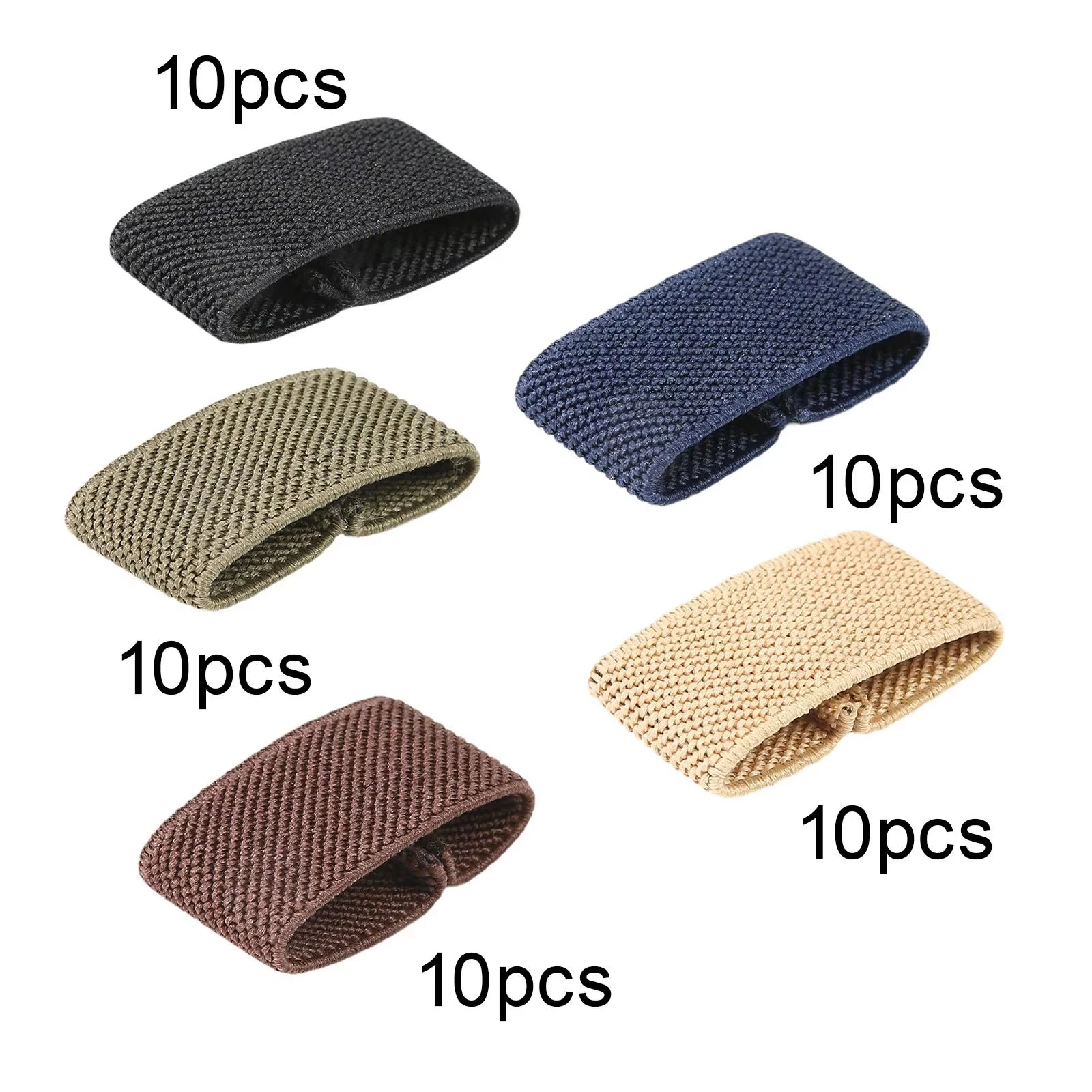 10x elastische riemhouders singelbandhouder nylon riemorganizer voor 1,5" brede riemen/riemen accessoires rugzakriemhouder