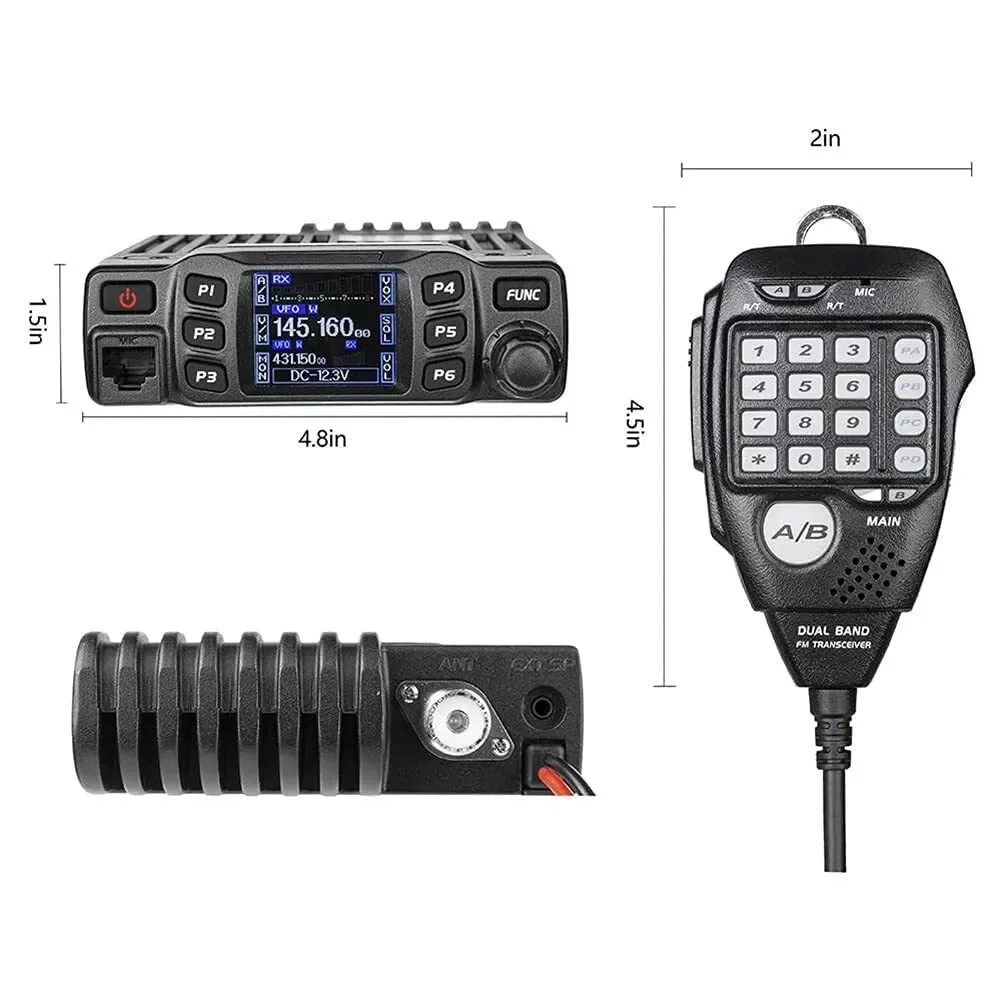 Anytone AT-778UV II Mobilfunk 25 Watt Dualband UKW UHF Zwei-Wege-Radio Mini Amateur Transceiver für PKW