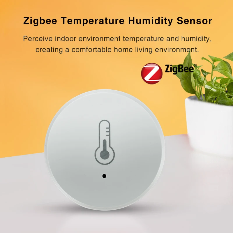 Czujnik temperatury i wilgotności Tuya Zigbee, sterowanie głosowe, inteligentny higrometr domowy, monitorowanie w czasie rzeczywistym, sterowanie głosowe, bez baterii.