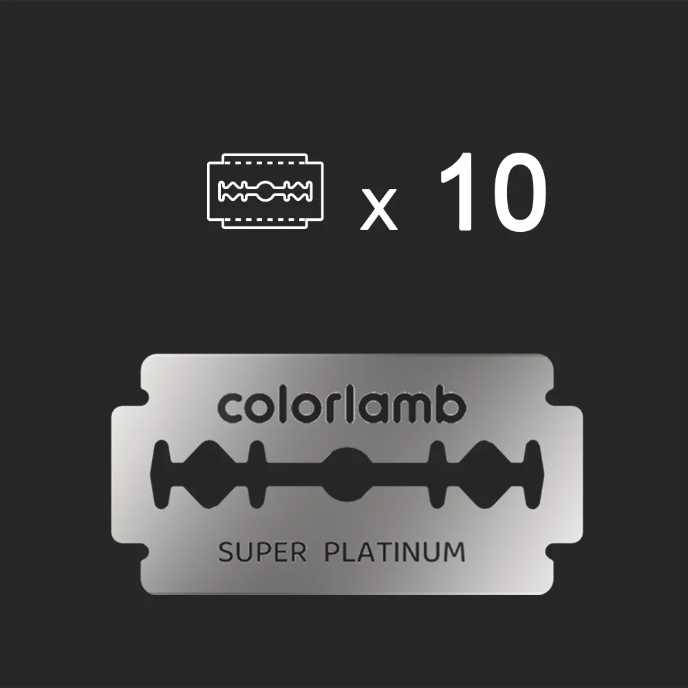 Colorlamb 10 個安全かみそりの刃セット男性用ダブルエッジ手動かみそりスーパープラチナシャープステンレス鋼シェービング理髪キット