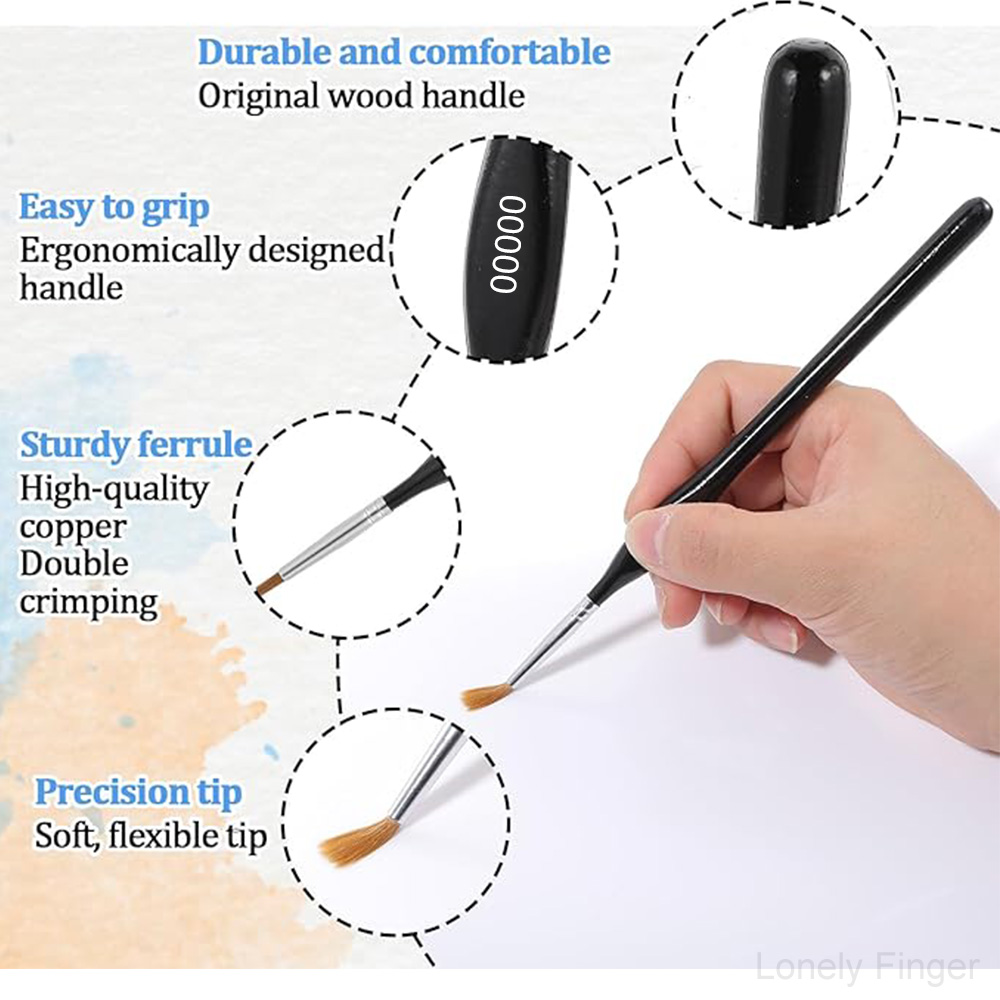 11/22Pcs Miniature Detail Paint Brush Set with Natural Wood Handle, Miniature Paint Brushes,Mini Small Painting Brushes for Art,