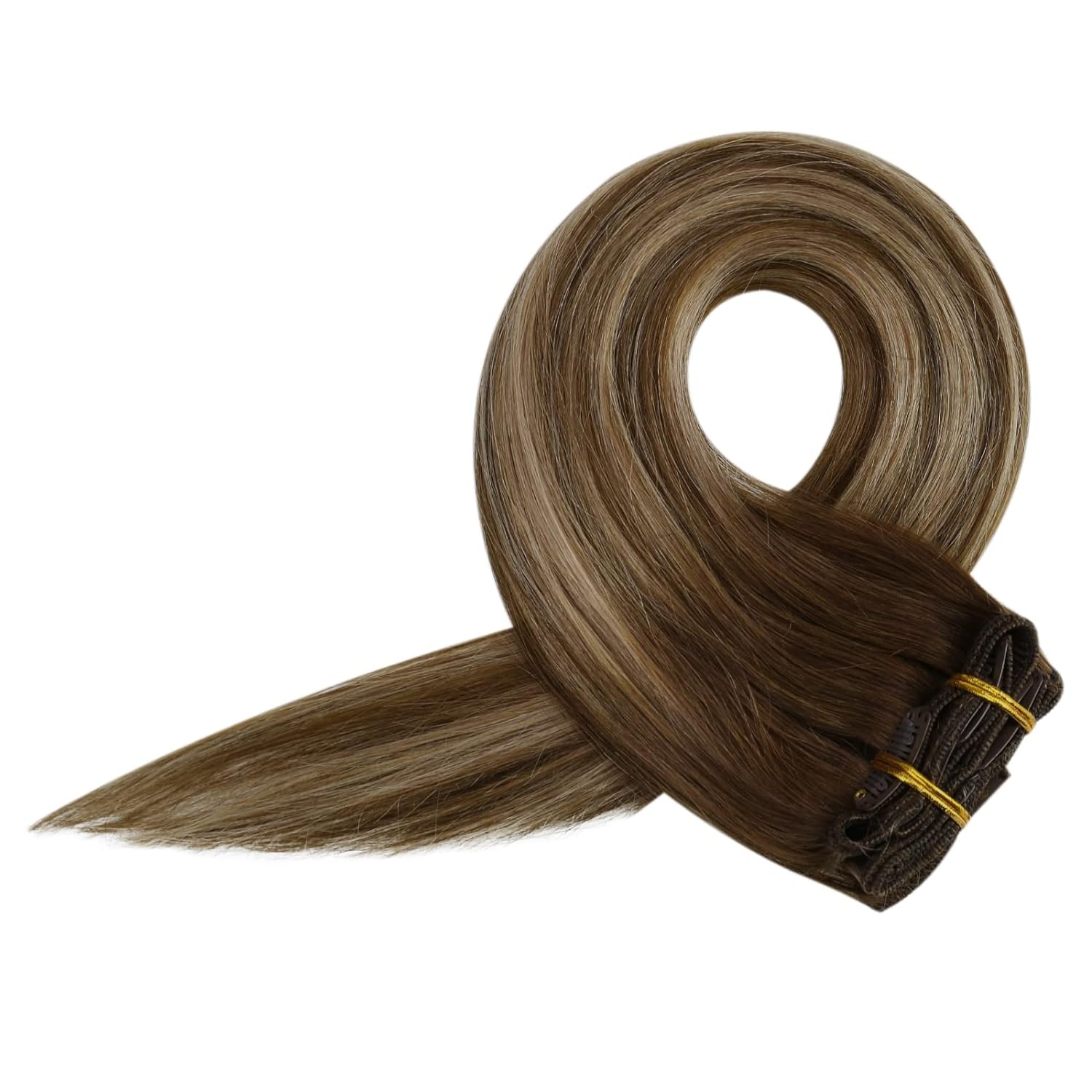 Extensions de cheveux humains pleine brillance pince dans les Extensions de cheveux cheveux humains 7 pièces 105G Double trame Extensions de cheveux cheveux humains pour femme
