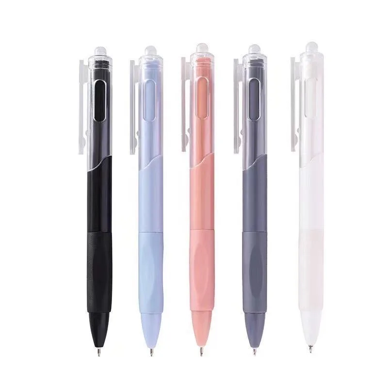 ปากกาลูกลื่นคลิก 0.5 มม. สีดําสวยงามสูง 5 แพ็คสําหรับใช้ในสํานักงานและอ่านหนังสือ