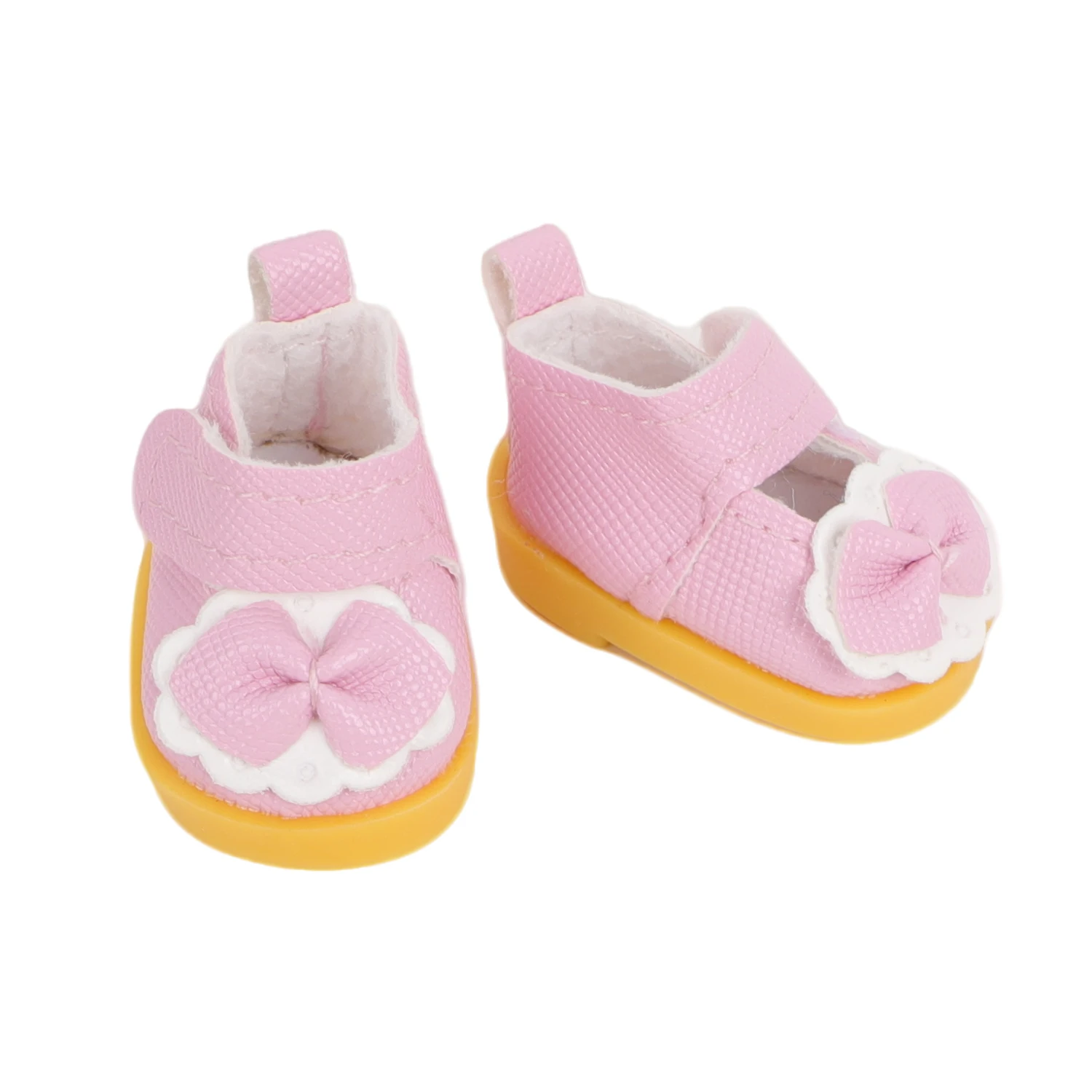 Buty 3,8 cm dla lalek Labubu 17 cm, urocze mini buty z kokardką dla lalek Labubu V1 V2, bawełniane akcesoria do lalek, prezent dla dziewczynki