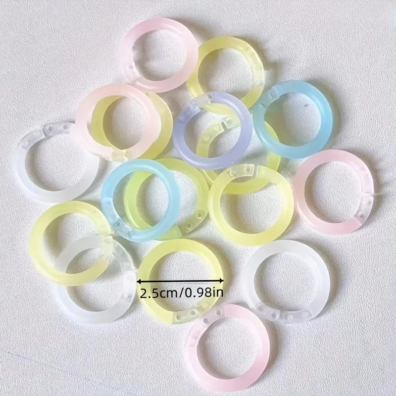 20/50pcs สีสันหลวมแหวน Binding COIL พลาสติกที่ถอดออกได้ Punch แหวนหัวเข็มขัดแฟ้มองค์กร Office Accessorie