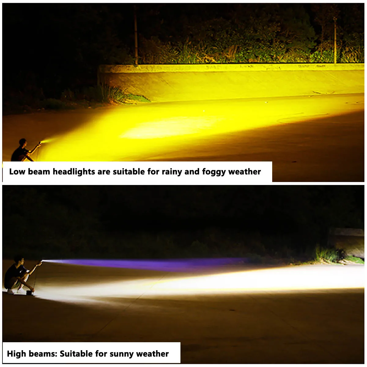 Motocyklowe światło punktowe LED, dwukolorowe światła mijania/drogowe, lampy przeciwmgielne do samochodów, ciężarówek, SUV-ów, UTV, 12V 24V, mini reflektor z soczewką, światło do jazdy.
