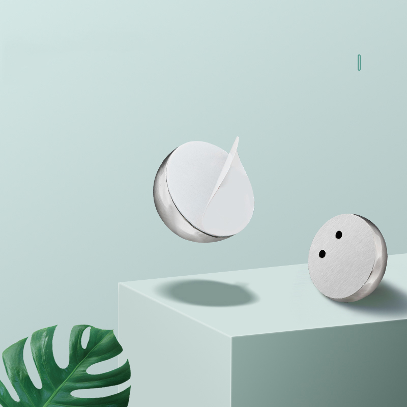 Succión de puerta magnética de acero inoxidable, sin puerta de impacto, anticolisión semicircular de goma, tapón de puerta no magnético