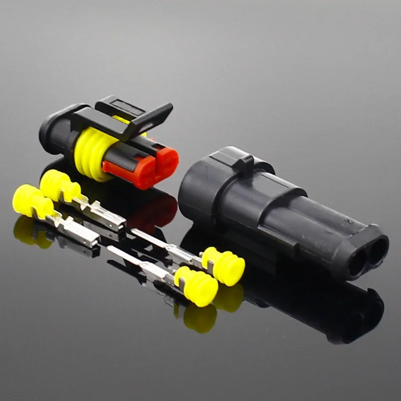 2-5 セットキット 2 ピン 1/2/3/4/5/6 ピンウェイ AMP スーパーシール防水電線コネクタプラグ車の防水コネクタ