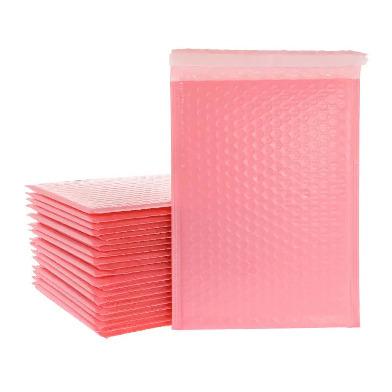 50pcs สีชมพู Bubble Envelope Bag POLY Mailer Self Seal Mailing Bags เบาะซองสําหรับนิตยสารเรียงราย Mailer สีเหลืองสีดําสีฟ้า