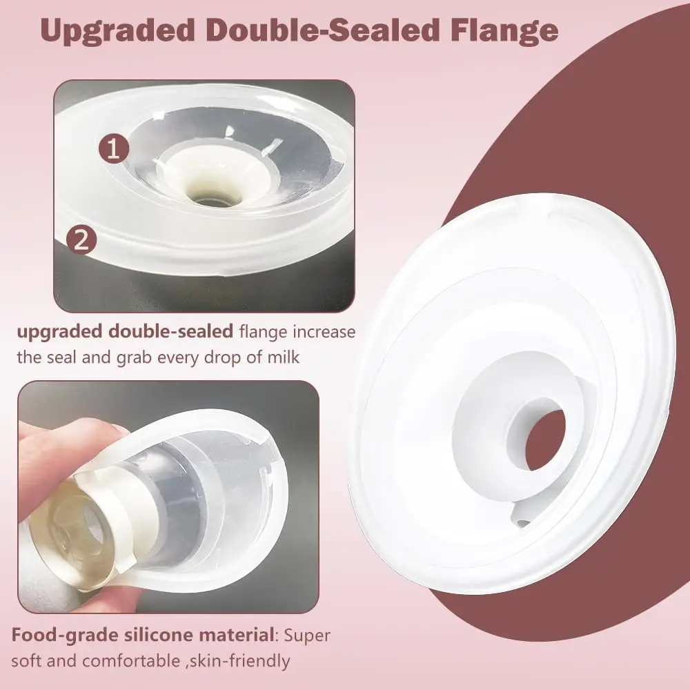 Conjuntos completos de copo coletor de 24 mm e inserções de flange compatíveis apenas com acessórios de substituição de bomba tira leite Momcozy M5