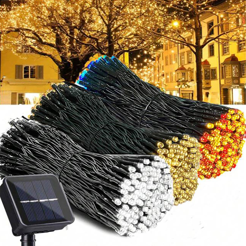 Guirlande lumineuse d'extérieur à énergie solaire, étanche IP65, 8 Modes d'éclairage, adaptée à la décoration de noël et de mariage