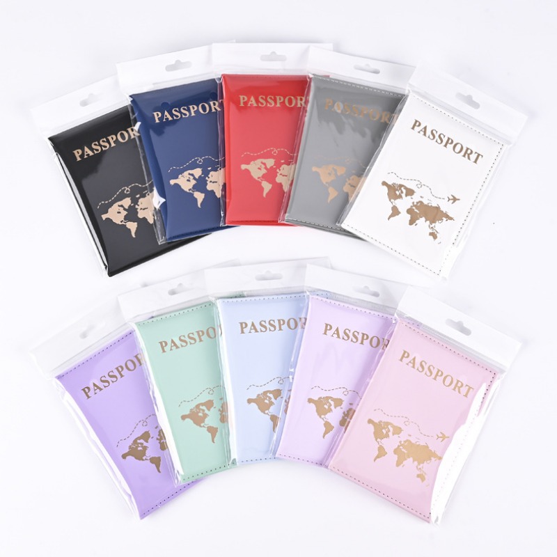 Reise Gold Brief Reisepass Abdeckung Fall für Frauen Männer PU Leder Ticket Karte Passport Abdeckung Reisepass Schutz Zubehör
