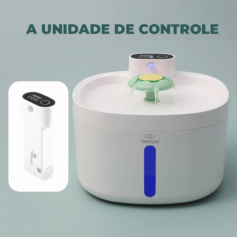 Newpet 2.6L Fonte de água sem fio para gatos Fonte de água com sensor automático para gatos Bebedor de água para cães Acessórios para bebedouros de animais de estimação