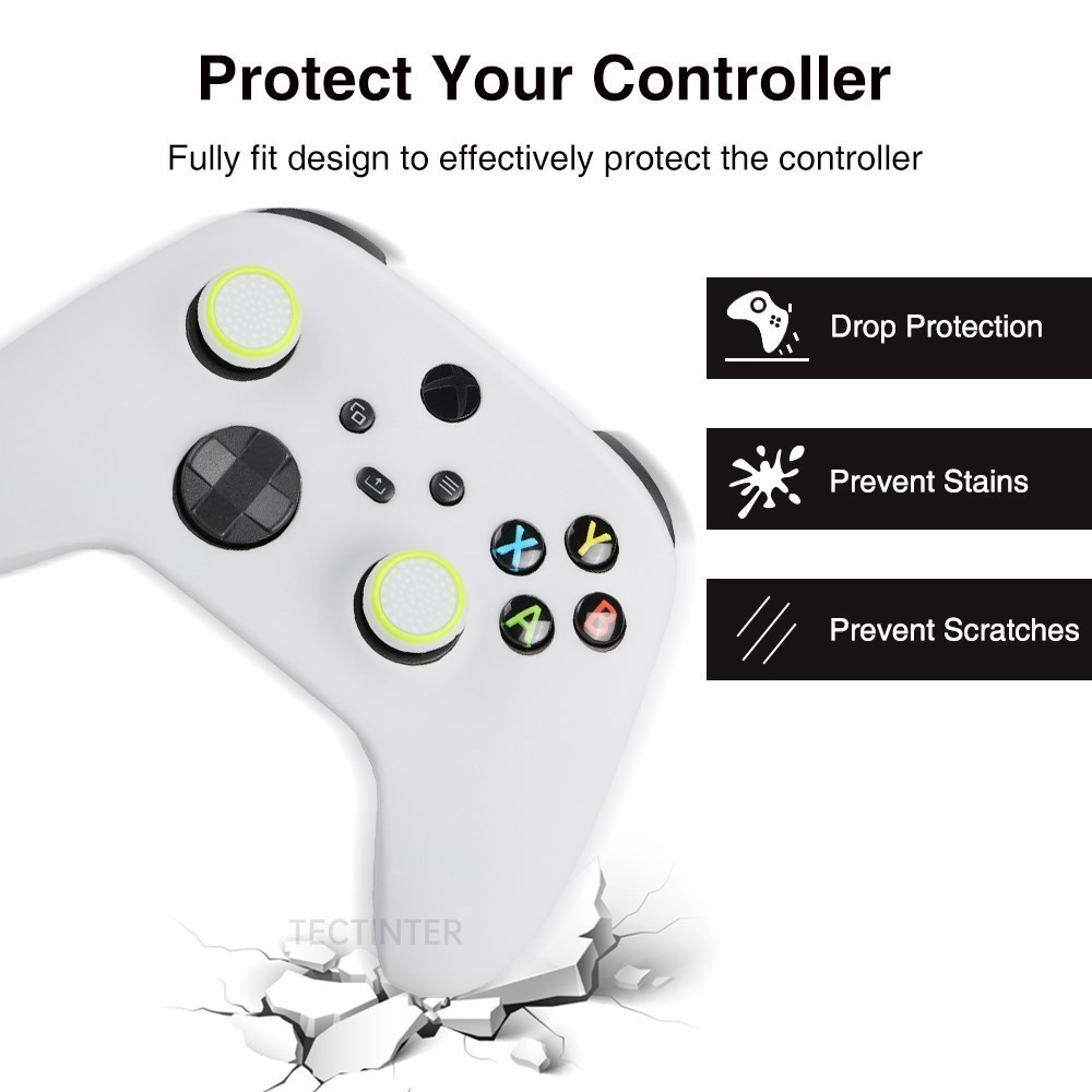 Xbox シリーズ X/S ゲームパッド用保護ケース シリコーン発光グリーン光るカバーシェル Xbox シリーズ S ジョイスティックアクセサリー用