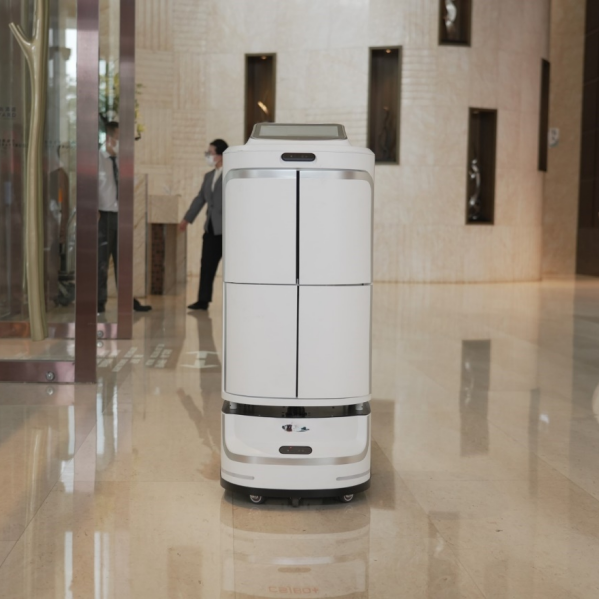 Робот для доставки еды в отеле Робот для экспресс-доставки Программируемый интеллектуальный робот для обслуживания лифта