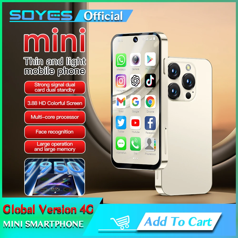 SOYES XS19 Pro 4GB RAM 64GB ROM Android 12,0 Smartphone 1950mAh Face ID 4G LTE tipo C OTG pantalla de 3,88 pulgadas teléfono pequeño