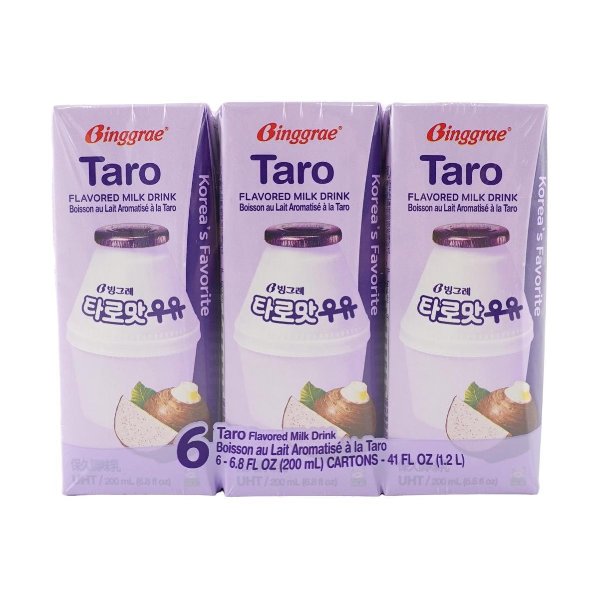 [4Packs 24Pieces]BINGGRAE Korean Taro Milk, 6Piece/40.5 fl oz, 1200.00g*4Packs, 1Pack with 6Pieces