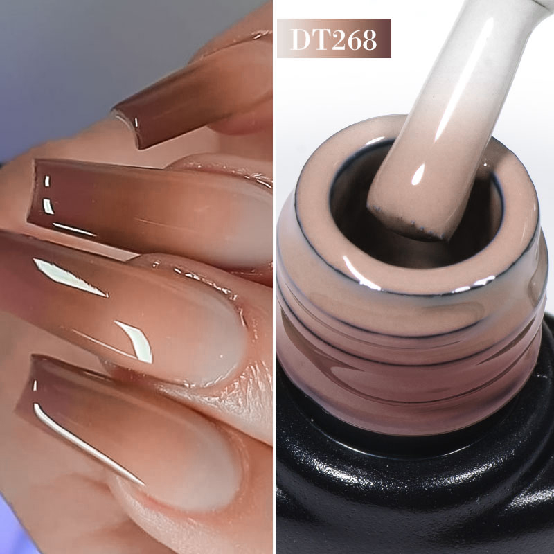 Esmalte de uñas de Gel térmico de 7ml, Gel que cambia de Color con temperatura de 3 capas, barniz de Gel UV para decoración de uñas semipermanente gris de invierno