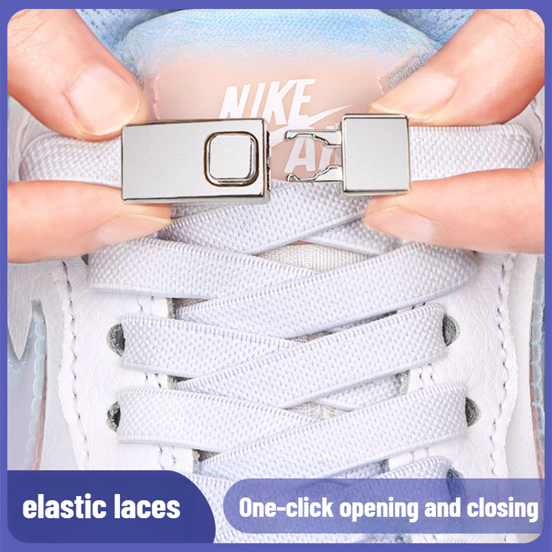 8MM ensanchado plano sin corbata Press Lock cordones de zapatos lanvin zapatillas cordones elásticos zapatillas niños adultos cordones para zapatos