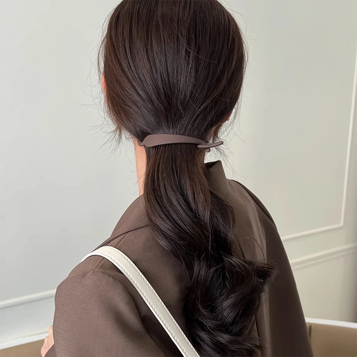 2 pçs moda simples clipe de banana clipe vertical rabo de cavalo grampo de cabelo temperamento elegante acessórios de cabelo para mulheres usarem