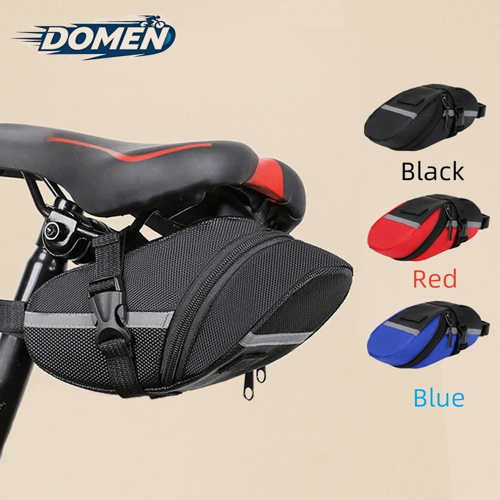 Domen bolsa de selim à prova d'água para bicicleta, bolsa traseira reflexiva, mtb, universal, acessórios para bicicleta ao ar livre