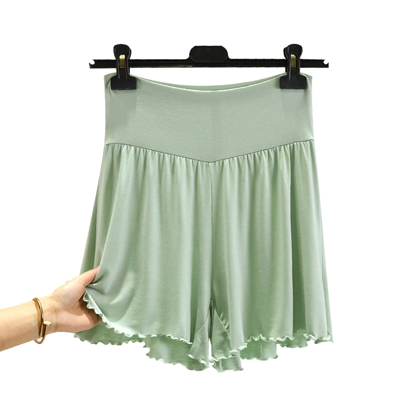 Modale Sommer-Shorts, Schlafhose für Damen, reine Farbe, lässige Nachtwäsche, Hose, 2023, lockere kurze Hose mit weitem Bein für zu Hause