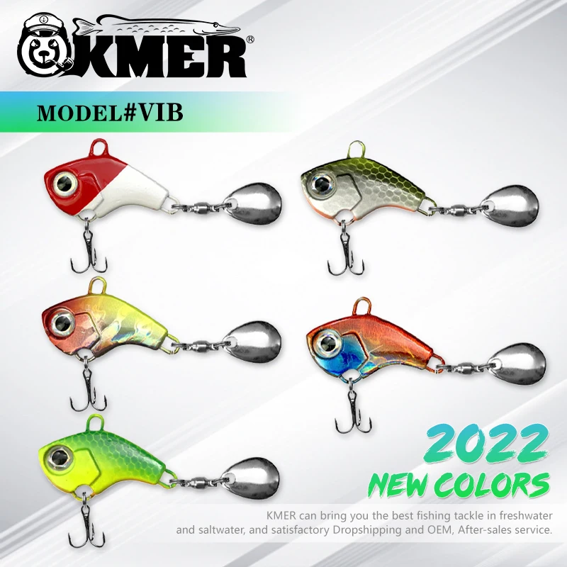 KMER V4 Mồi Câu Cá Bằng Mùa Đông Jig Spinner Spinjig VIB Đánh Chìm Wobbler Móc Pike Walleye Thiết Bị Phụ Kiện Giải Quyết