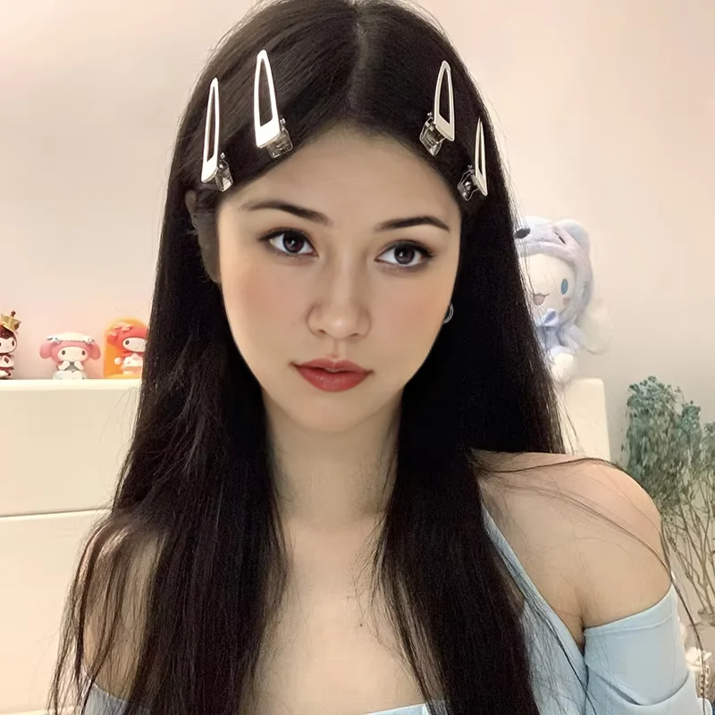 24 unids/set de horquillas de Metal plateado para mujeres y niñas, Clip de pelo de estrella, múltiples estilos, Clip de pico de pato sin costuras, accesorios para el cabello para niñas