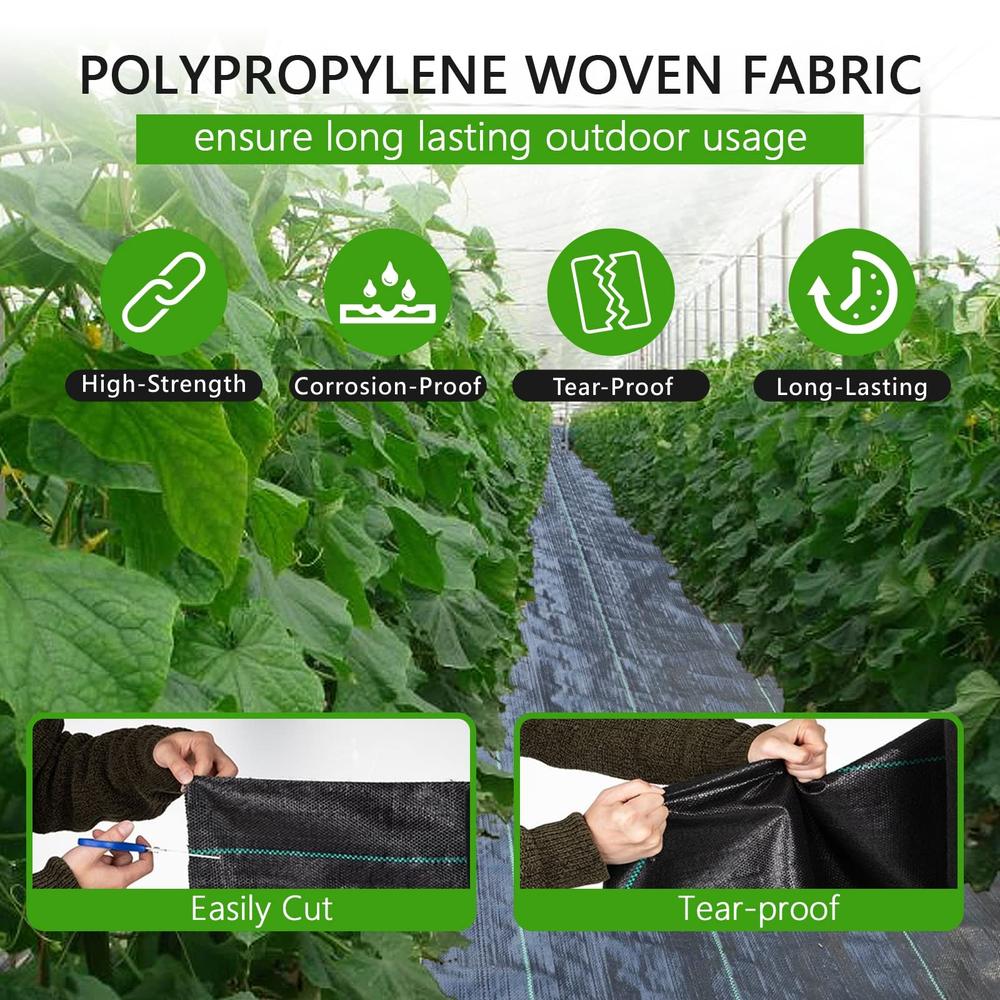 Geotextile Driveway Fabric 13x60 ft 5oz Woven PP Ground Stabilization Underlayment 800lbs Tensile Strength Weed Barrier Fabric