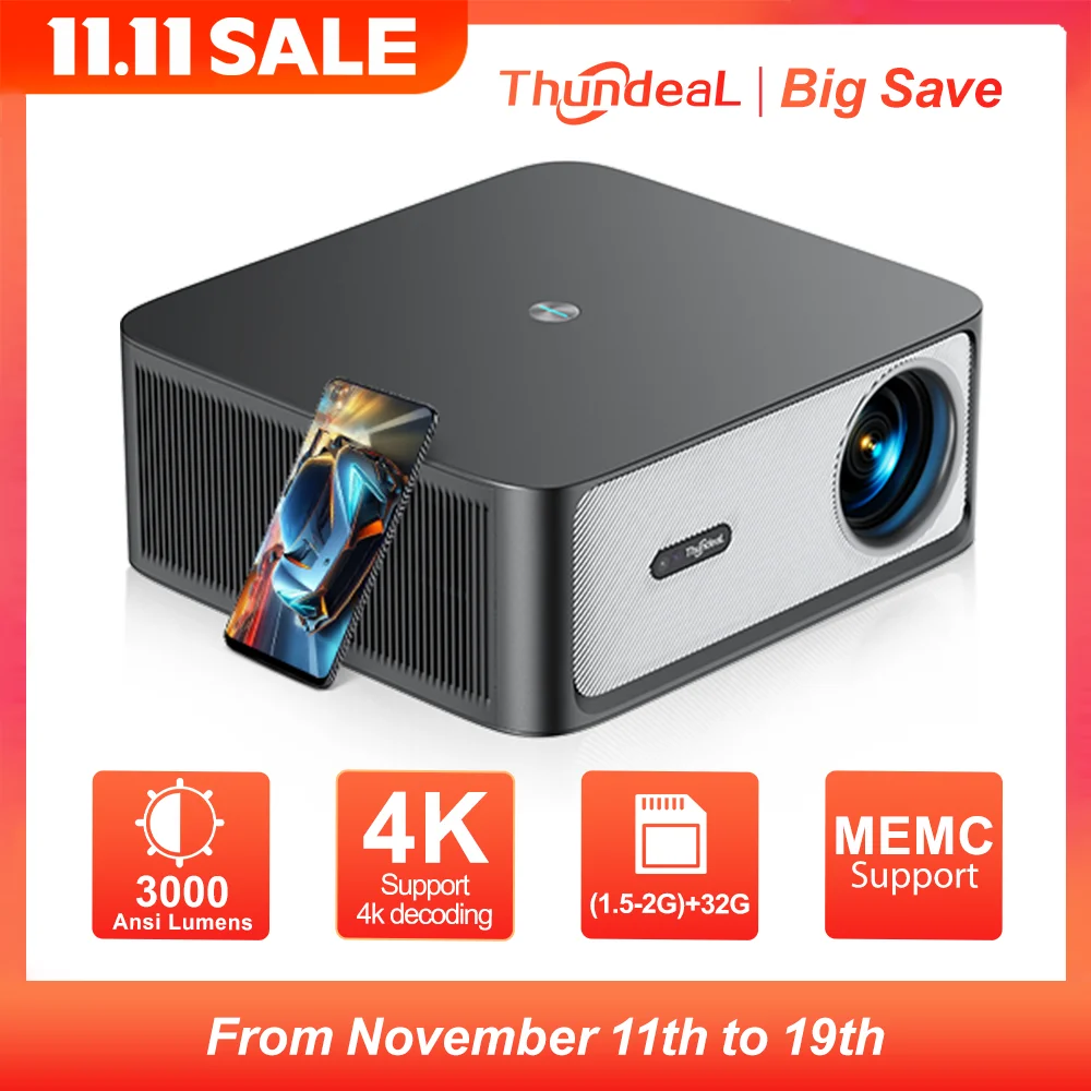 ThundeaL TD98Pro 1080P Full HD проектор 4K Android WiFi проектор с автофокусом TD98 Pro 3D умный домашний кинотеатр видео уличный проектор проектор 4к проектор проектор для дома проектор для фильмов портативный проекто