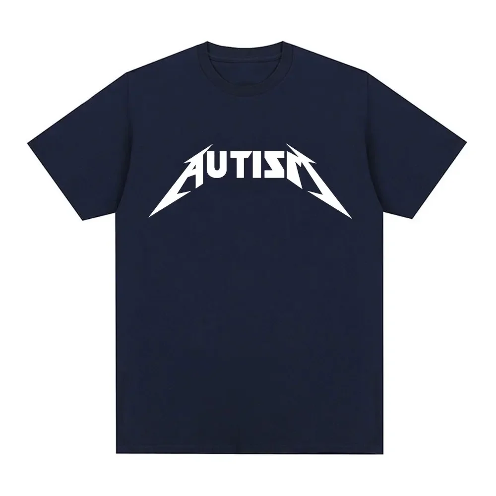 自閉症メタルロックミーム Tシャツ男性女性ファッションヒップホップ半袖特大 Tシャツ夏のスポーツルーズ Tシャツトップス