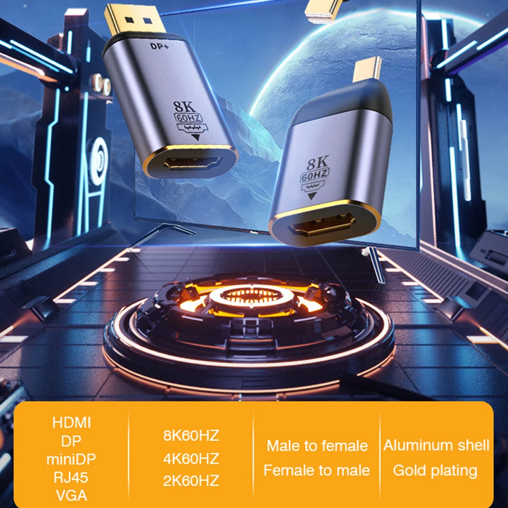 Adaptador USB tipo C a HDMI Compatible con 8K USB C a DP DisplayPort miniDP 4K VGA para ordenador portátil MacBook TV Box PS5 Switch iPad Galaxy