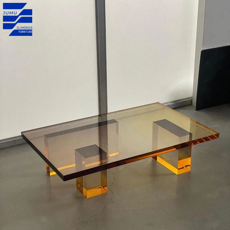 Móveis glamurosos, mesas de centro modernas e minimalistas com gradiente acrílico para casa ou mesa de sofá lateral de jantar