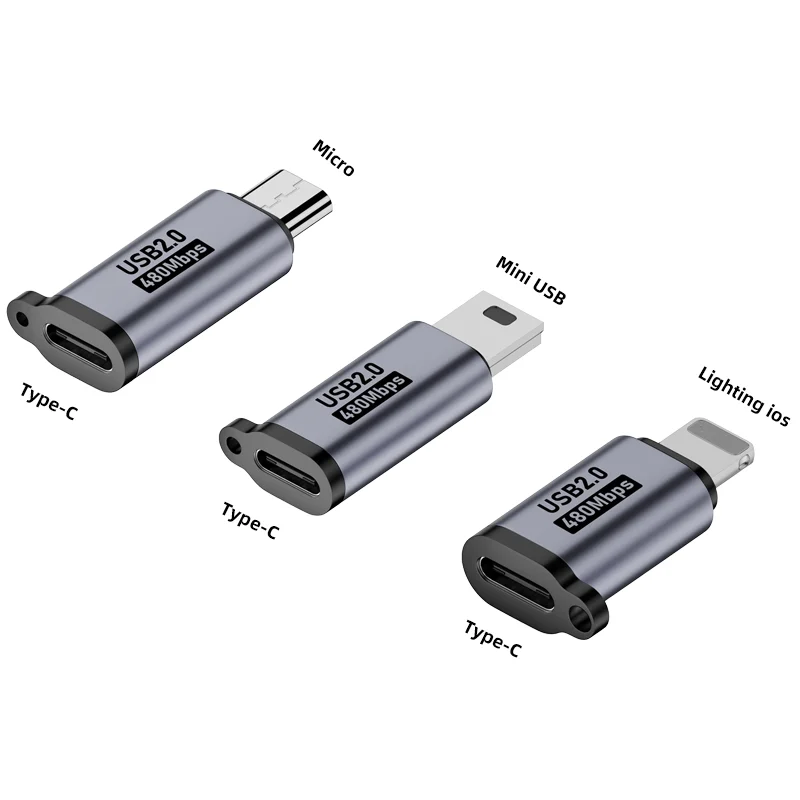 Adattatore USB C Tipo C femmina a Micro a Mini USB maschio Convertitore iPhone14 13 Xiaomi Samsung ios Adattatore caricabatterie maschio