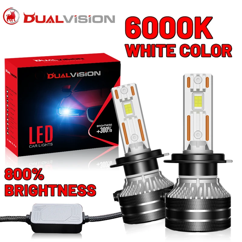Dualvision-Canbus farol LED, lâmpada do carro, lâmpada de nevoeiro, H4, H7, H1, H11, H8, 9005, HB3, 9006, HB4, 9012, HIR2, 880, 881, H27, 9007, 9008, H13, 5570, CSP