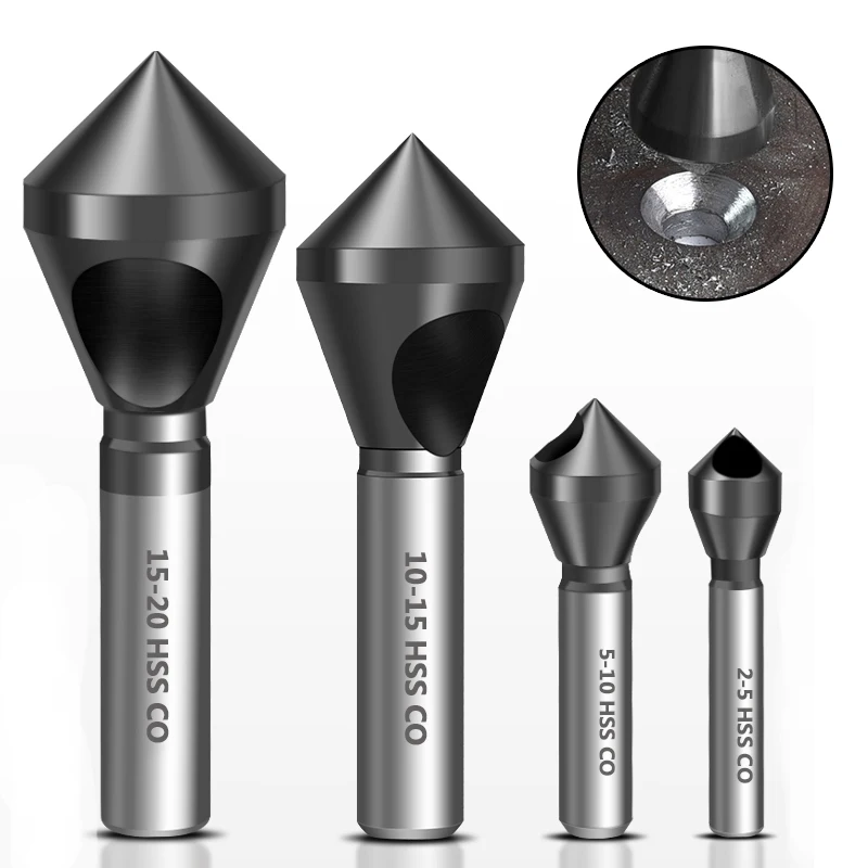 M35 Coban TiAlN Phủ Chamfer Cắt 2-5/5-10/10-15/15-20Mm 90 Độ Deburring Mũi Khoan mũi Khoan Cho Thép Không Gỉ Kim Loại