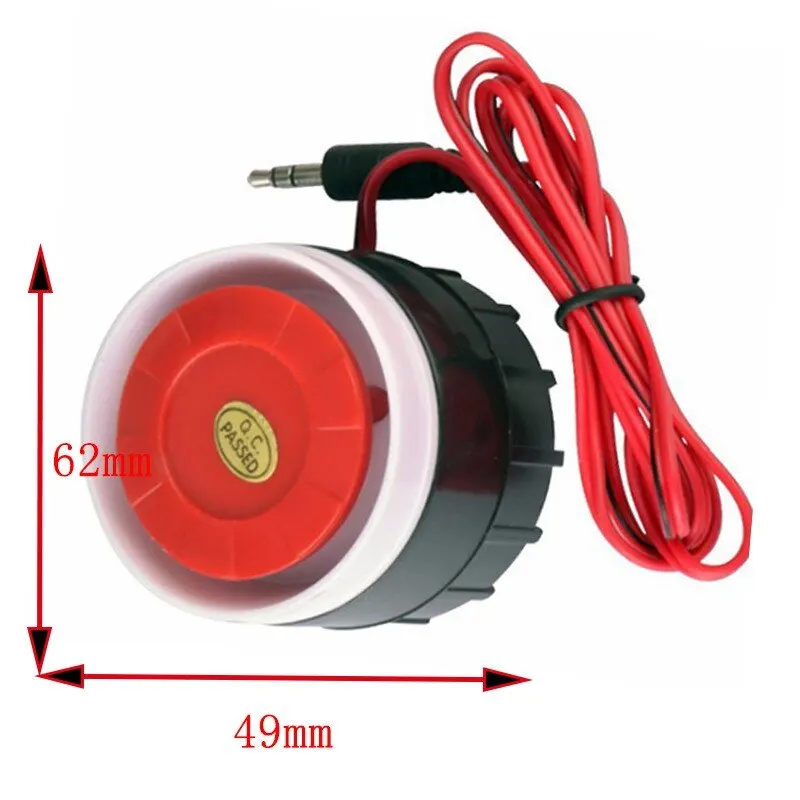 ดีซี12โวลต์แบบมีสายมินิไซเรนแตรความปลอดภัยในบ้านเสียงปลุก105dB กันขโมย klakson ALARM แบบมีสายสัญญาณเตือนทนทานสำหรับความปลอดภัยในบ้าน