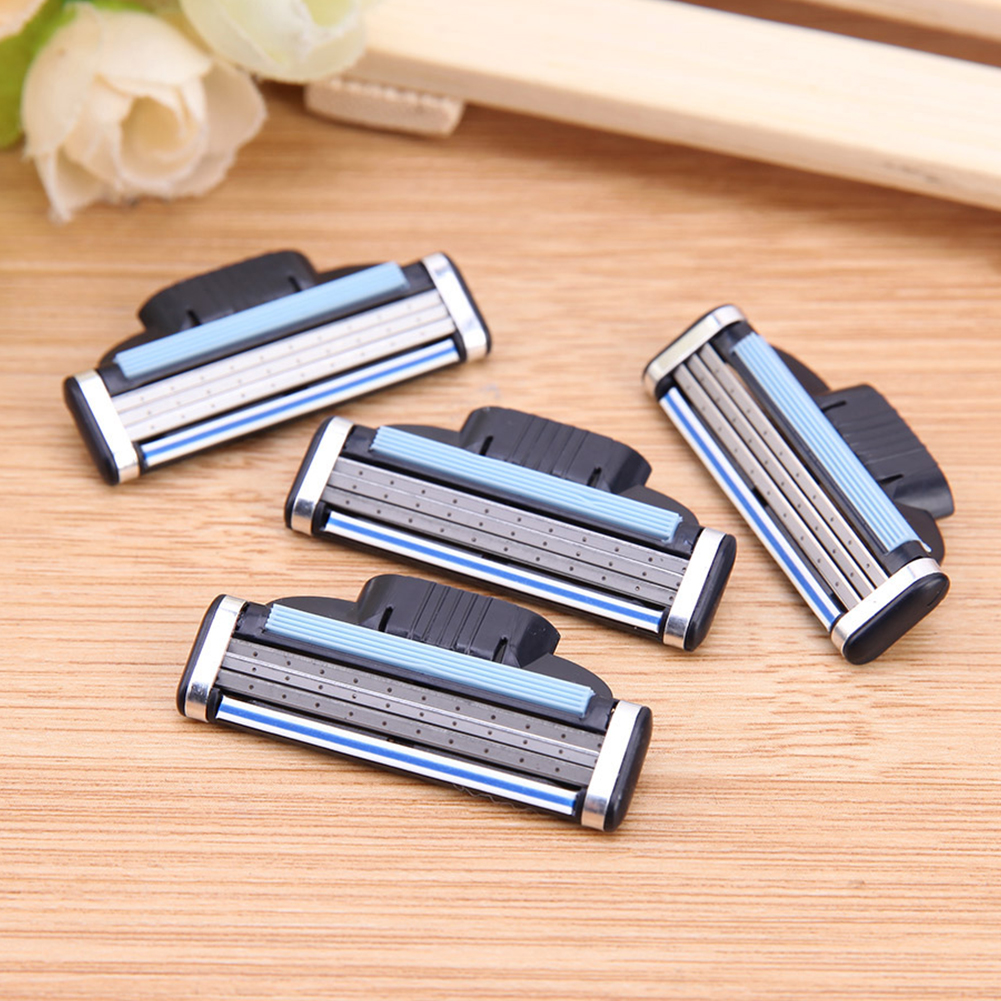 8-48Pcs Stainless Steel Blade Sharp 3 Layer Safety Razor for Gillette Mach 3 Manual Razor Blades Replacement Refills Blades