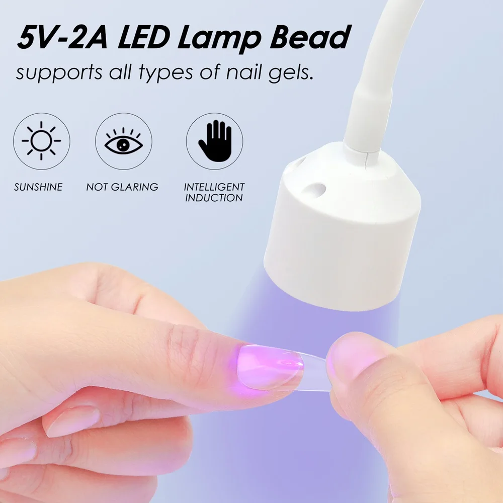 LINMANDA UV LED Lampka do paznokci Przenośna lampka do paznokci żelowych 360 stopni Swobodnie regulowana tuba Suszarka do paznokci do zdobienia paznokci