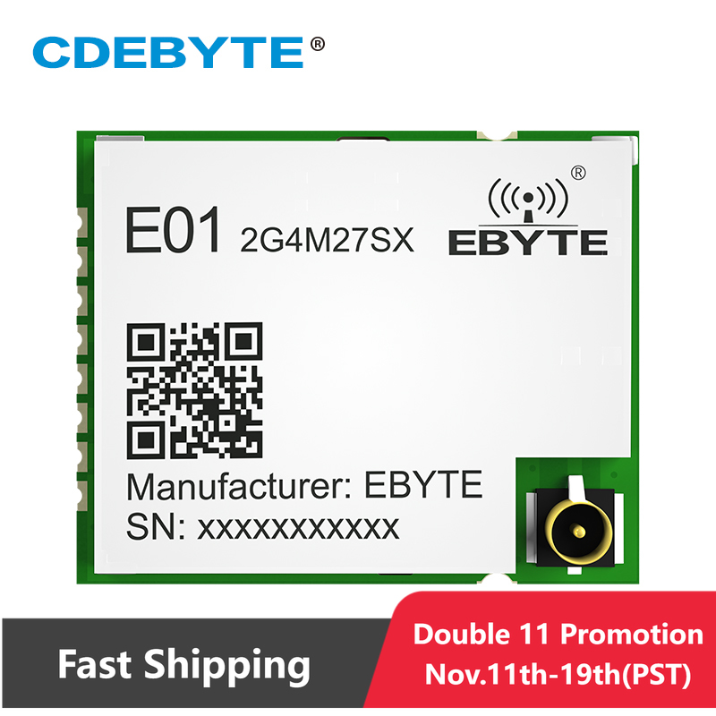 CDEBYTE E01-2G4M27SX nRF24L01P 2,4 GHz interne PA LNA 4km SMD 27dbm GFSK SPI wireless modul