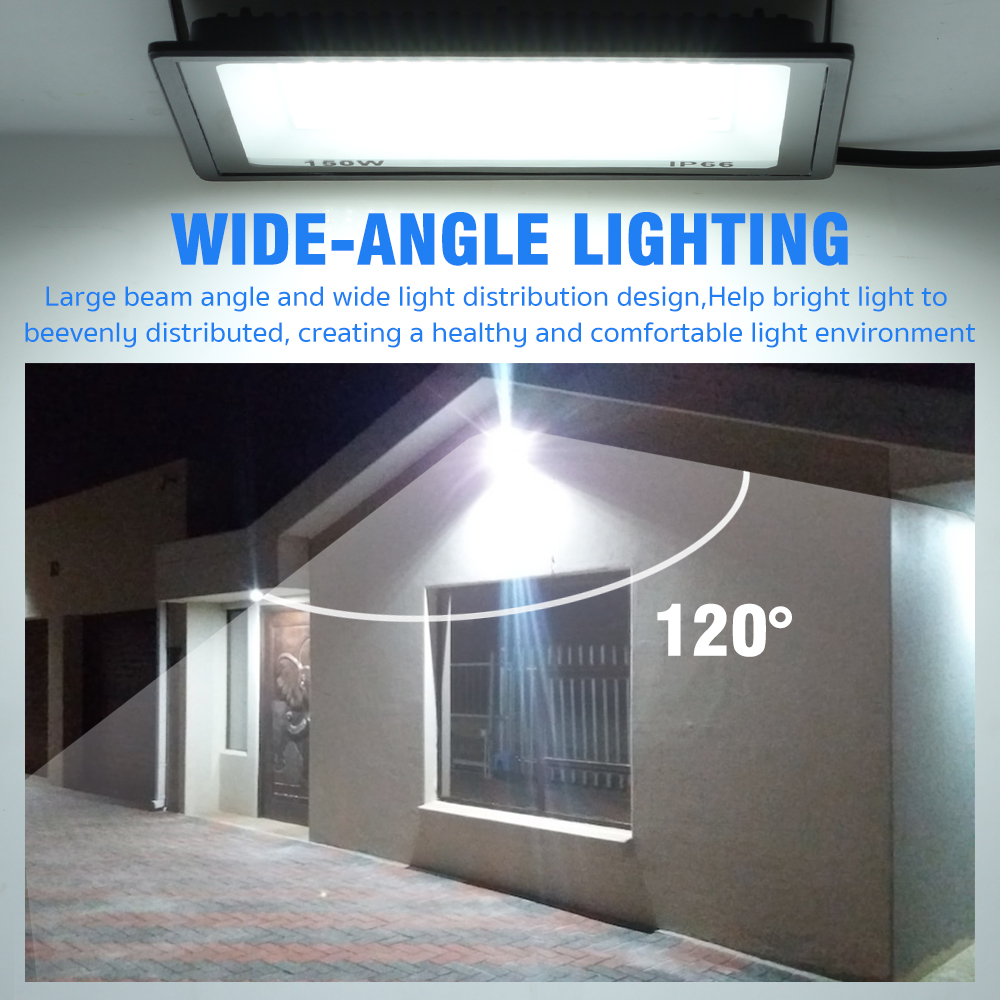 Reflector LED para exteriores, luces de inundación de vidrio templado, impermeable IP66, 300W, 200W, 100 V, 150W