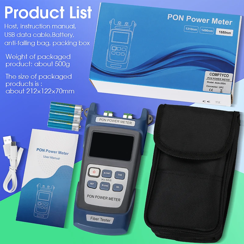 COMPTYCO AUA-350A/U APC/UPC port(optional) Fiber Optical PON Power Meter FTTX/ONT/OLT 1310/1490/1550nm