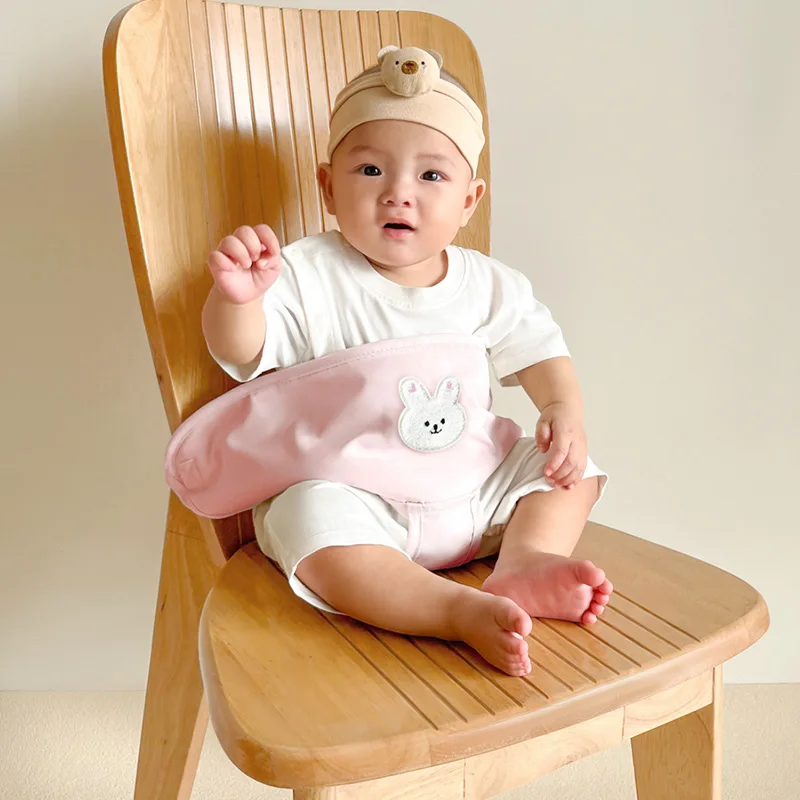 Cadeira de jantar portátil para bebês com cinto fixo, alças de assento para passeio infantil – solução de alimentação segura para viagens para bebês