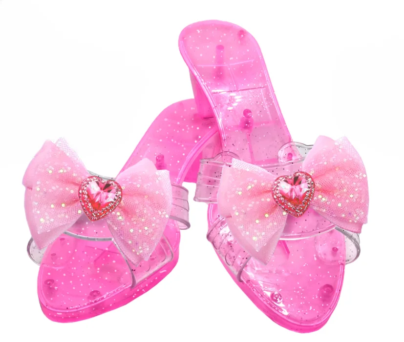 Princess Dress-Up Shoes for Girls Ages 3-6 Non-Slip Pretend Play High Heels Sparkling Birthday Party Costume Accessories Gift