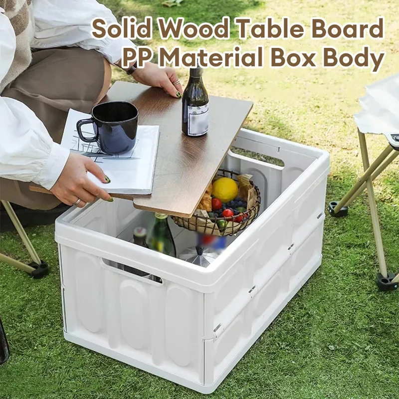 Outdoor Camping กล่องเก็บ 15L หนากล่องเก็บของพับได้รถติดตั้งไม้แบบพกพากล่องเก็บ